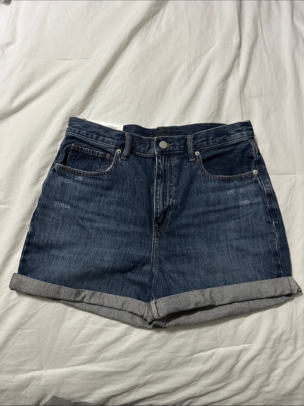 Uniqlo Dark Blue Denim Rolled-Hem Shorts